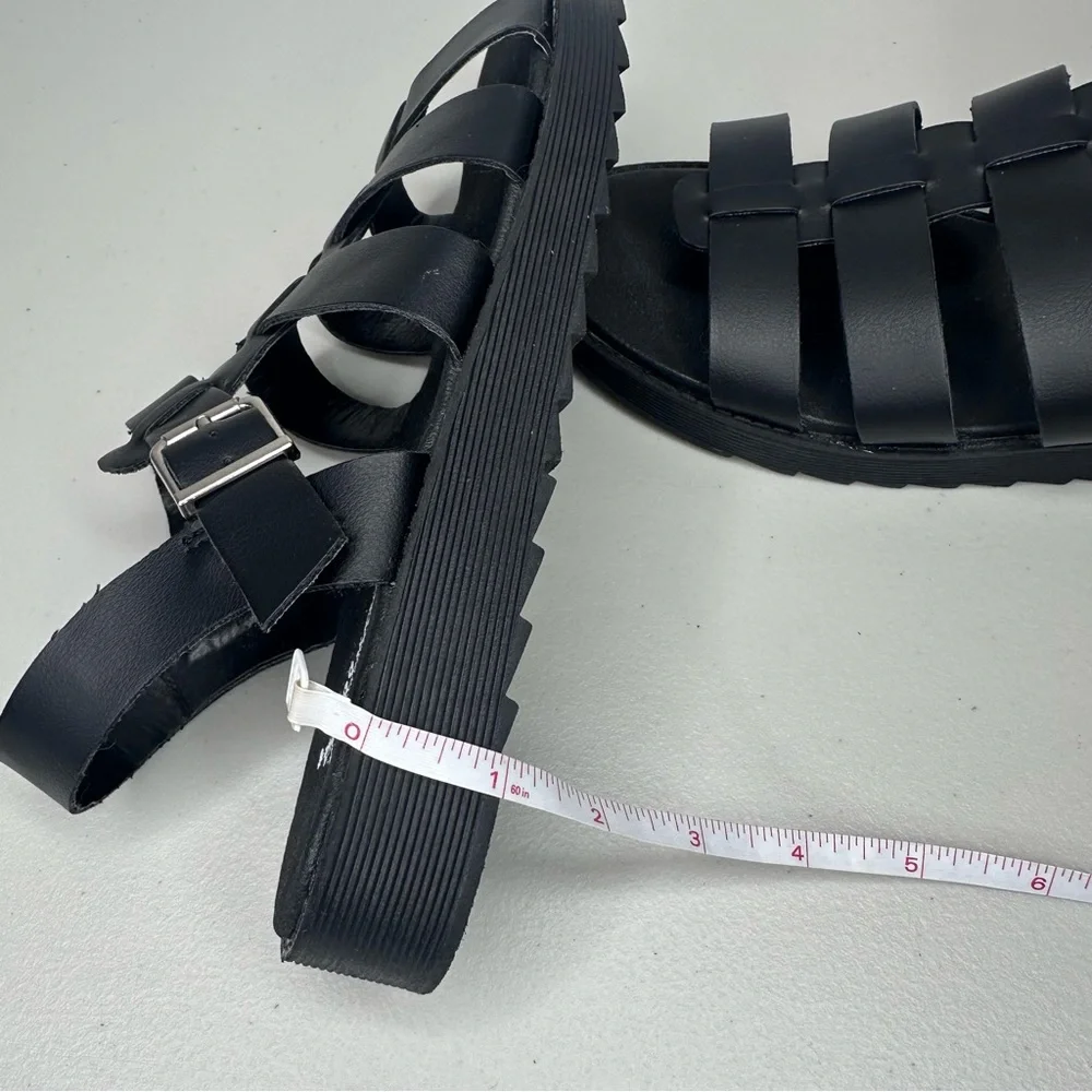 Jellypop Strappy Sandal Women’s Size 8 M Black Fisherman Gladiator Faux Leather - Picture 6 of 9